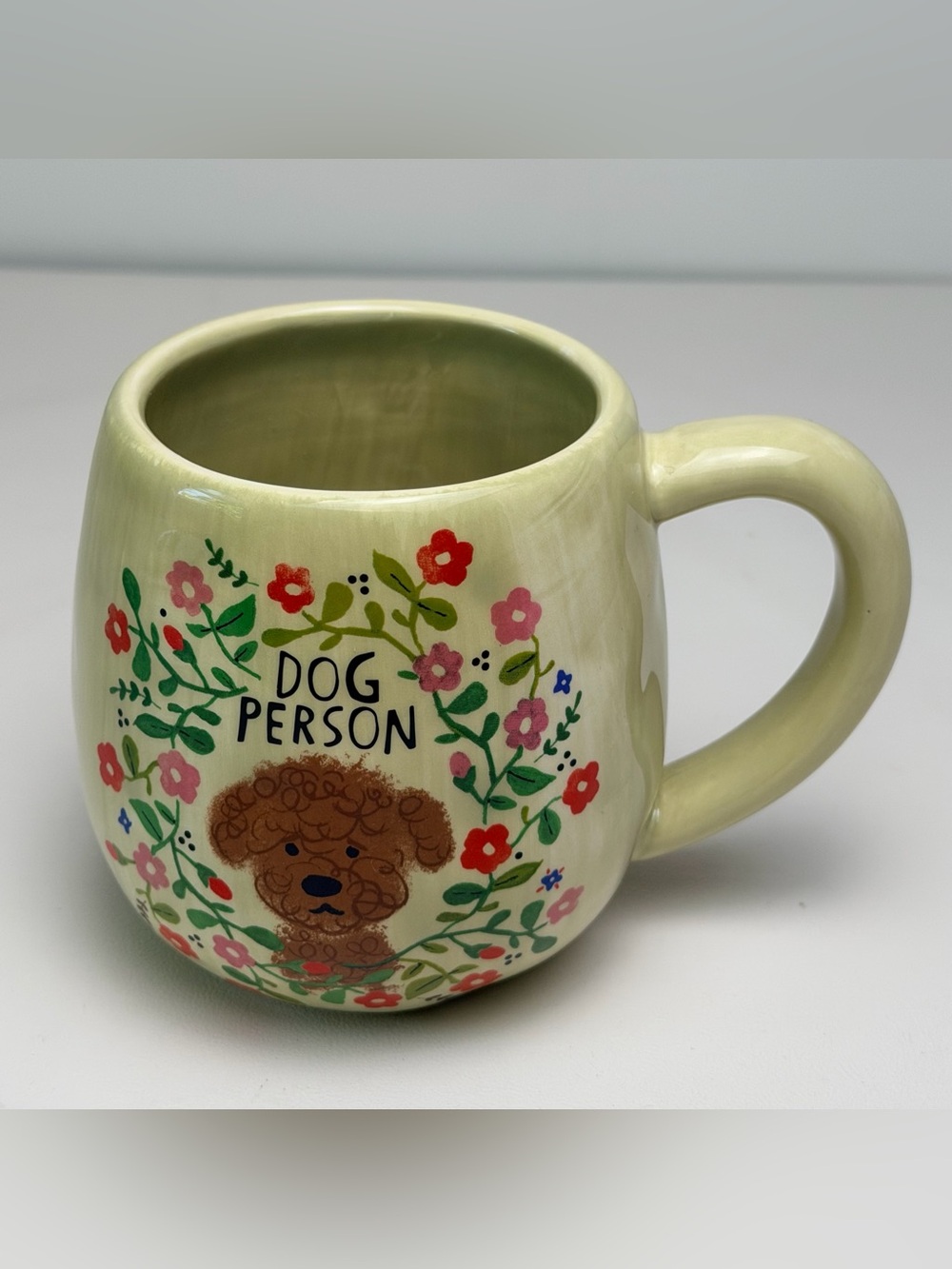 Natural Life Coffee Mug Cup Dog Person Brown Puppy Floral Coffee Pet lover
